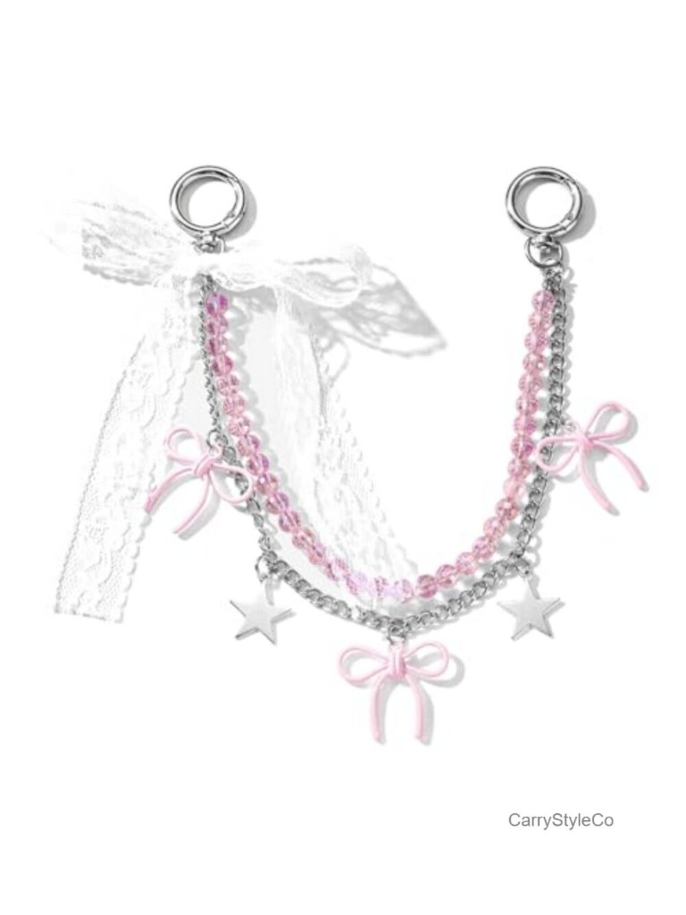 Bow Purse Charm Chain for Handbags, Wallet Chain Keychain Accessory